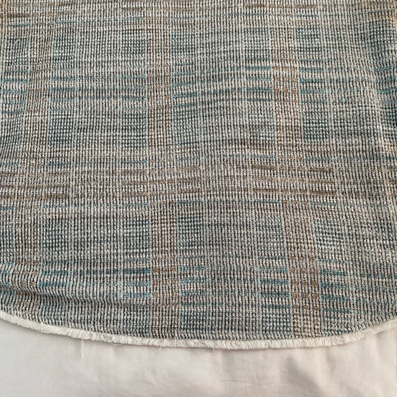 W5 Knit Textured Blue Beige Fringe Bottom Shirt Size XL - Picture 6 of 8